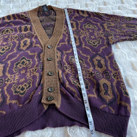 š„VTG Generra Made In USA Abstract Geometric Grandpa Grunge Cardigan Sweater - Picture 12 of 13